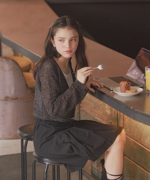 GLOBAL WORK（グローバルワーク）の「プリーツキュロット/AND YUA ANY/115767（その他パンツ・キッズ・ブラック/チャコール・150cm/160cm）」の14枚目の写真