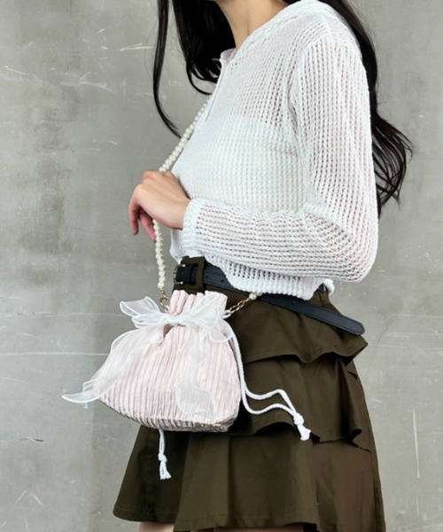 gamapara 仕立て屋pote 巾着バッグ フリル