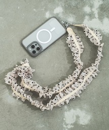 ALTROSE | 【全機種対応】スマホケースに挟むだけ！ ハート チュールフリル ショルダー モバイル ストラップホルダー スマホショルダー ストラップ(スマホグッズ)