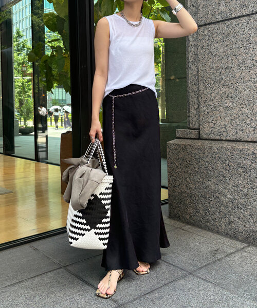 DouDou（ドゥドゥ）の「コットンシアータンク（Tシャツ/カットソー・レディース・ピンク/ブラウン/オフホワイト/ブラック・FREE）」の8枚目の写真