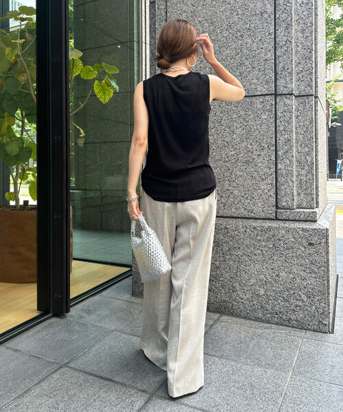 DouDou（ドゥドゥ）の「コットンシアータンク（Tシャツ/カットソー・レディース・ピンク/ブラウン/オフホワイト/ブラック・FREE）」の18枚目の写真