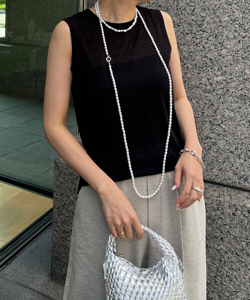 DouDou（ドゥドゥ）の「コットンシアータンク（Tシャツ/カットソー・レディース・ピンク/ブラウン/オフホワイト/ブラック・FREE）」の19枚目の写真