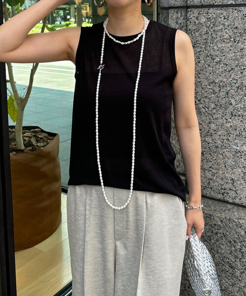 DouDou（ドゥドゥ）の「コットンシアータンク（Tシャツ/カットソー・レディース・ピンク/ブラウン/オフホワイト/ブラック・FREE）」の21枚目の写真