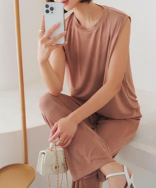 KOBE LETTUCE(コウベレタス)の「接触冷感イージーパンツ(その他パンツ・レディース・ブラック/シルバー/サックスブルー/モカ・M)」の7枚目の写真