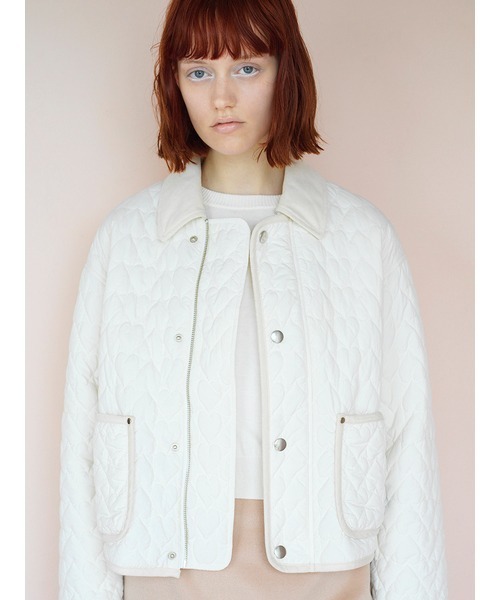 FURFUR（ファーファー）の「【WEB・一部店舗限定カラー】ハートキルティングブルゾン（ブルゾン・レディース・ブラック/カーキ/ホワイト/ピンク・FREE）」の5枚目の写真