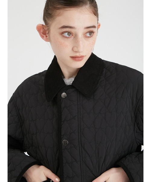 FURFUR ファーポケットハートキルティングブルゾン　ホワイト FURFUR ファーポケットハートキルティングブルゾン ホワイト