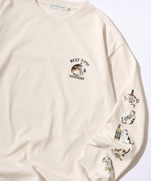 POWER TO THE PEOPLE（パワートゥーザピープル）の「2026SS POWER TO THE PEOPLE/パワートゥザピープル オバケ ネコ ワンポイント刺繍 袖プリント オーバーサイズロンT 長袖 レディース メンズ（Tシャツ/カットソー）」