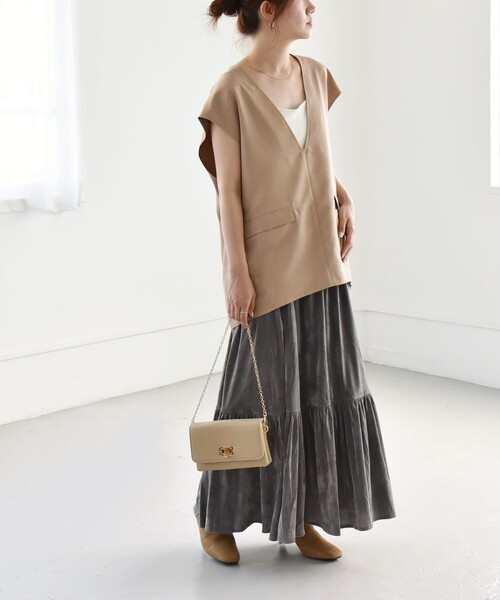 セール】quaranciel:〈手洗い可能〉フロッキー ティアード セミフレア