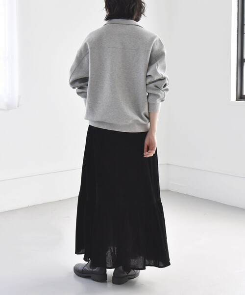 セール】quaranciel:〈手洗い可能〉フロッキー ティアード セミフレア