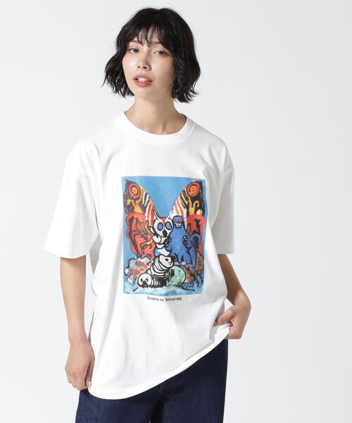ROYAL FLASH（ロイヤルフラッシュ）の「guernika×Godzilla/ゲルニカ/PRINT T SHIRT/GODZILLA VS. MOTHRA（Tシャツ/カットソー・メンズ・ホワイト・M/L/2XL/XL）」の2枚目の写真