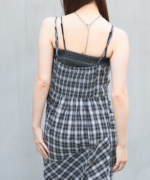 RAY CASSIN(レイカズン)の「チェックシャーリングワンピース(ワンピース・レディース・アイボリー/グリーン/ブラック・FREE)」の14枚目の写真