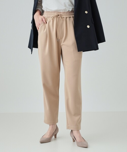 SHOO・LA・RUE（シューラルー）の「◆【高レビュー/S-LL/洗濯後シワになりにくい】スマートに見えるイージーパンツ（その他パンツ・レディース・ブラック/ベージュ/オレンジ/ブルーグリーン/グレー系その他・02/01/04/03）」の4枚目の写真