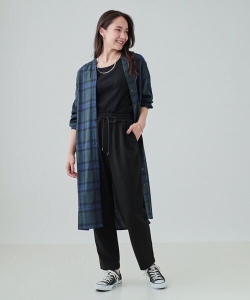 SHOO・LA・RUE（シューラルー）の「◆【高レビュー/S-LL/洗濯後シワになりにくい】スマートに見えるイージーパンツ（その他パンツ・レディース・ブラック/ベージュ/オレンジ/ブルーグリーン/グレー系その他・02/01/04/03）」の10枚目の写真