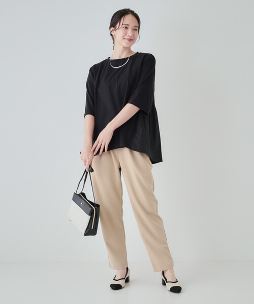 SHOO・LA・RUE（シューラルー）の「◆【高レビュー/S-LL/洗濯後シワになりにくい】スマートに見えるイージーパンツ（その他パンツ・レディース・ブラック/ベージュ/オレンジ/ブルーグリーン/グレー系その他・02/01/04/03）」の21枚目の写真