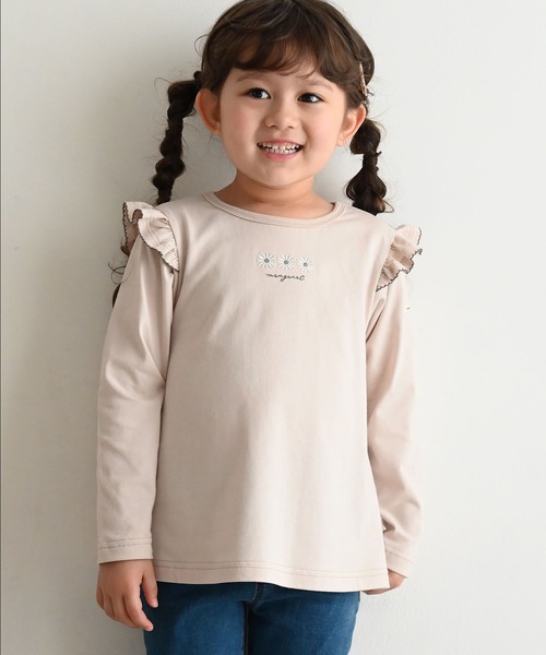 PUPPAPUPO(プッパプーポ)の「長袖 肩フリル Tシャツ(Tシャツ/カットソー・キッズ・ホワイト系その他/ピンク/ベビーピンク/アイボリー/ベージュ/ベージュ系その他/ベージュ系その他2/ホワイト系その他2/ピンク系その他/ホワイト系その他3・80/110/100/90/130/120)」の8枚目の写真