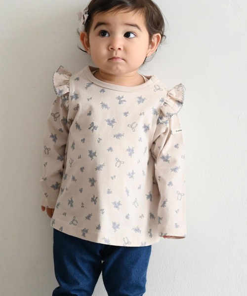 PUPPAPUPO(プッパプーポ)の「長袖 肩フリル Tシャツ(Tシャツ/カットソー・キッズ・ホワイト系その他/ピンク/ベビーピンク/アイボリー/ベージュ/ベージュ系その他/ベージュ系その他2/ホワイト系その他2/ピンク系その他/ホワイト系その他3・80/110/100/90/130/120)」の7枚目の写真