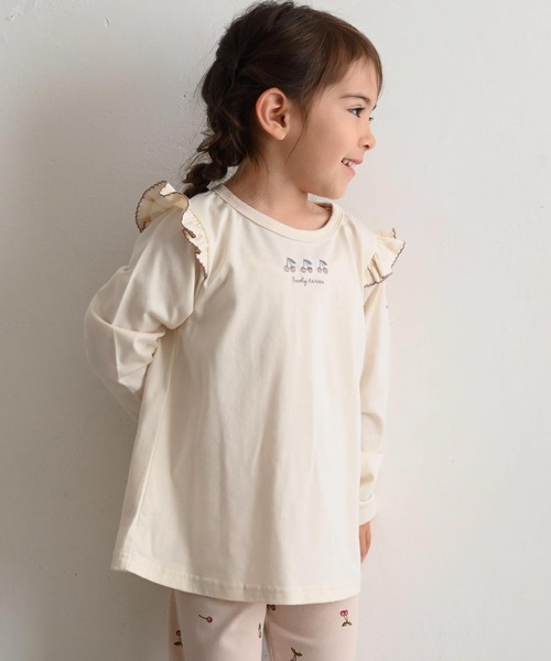 PUPPAPUPO(プッパプーポ)の「長袖 肩フリル Tシャツ(Tシャツ/カットソー・キッズ・ホワイト系その他/ピンク/ベビーピンク/アイボリー/ベージュ/ベージュ系その他/ベージュ系その他2/ホワイト系その他2/ピンク系その他/ホワイト系その他3・80/110/100/90/130/120)」の14枚目の写真