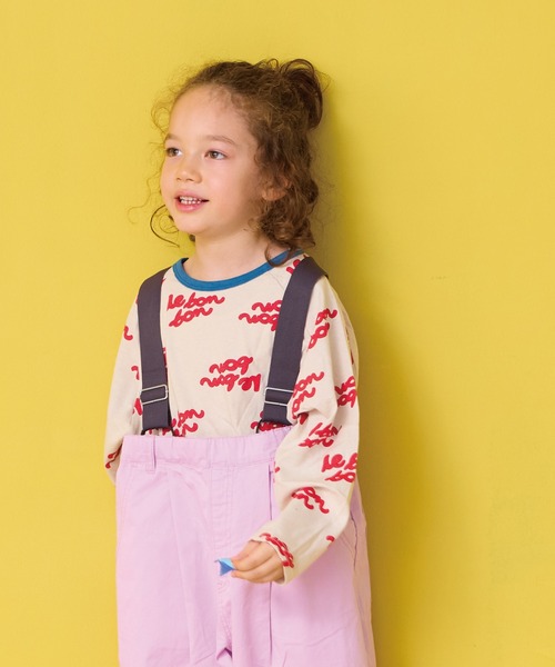 BIG FIELD(ビッグフィールド)の「総柄ラグランロンティー(Tシャツ/カットソー・キッズ・オフホワイト/チャコール/ラベンダー・80/90/95/100/110/120/130/140/150)」の1枚目の写真