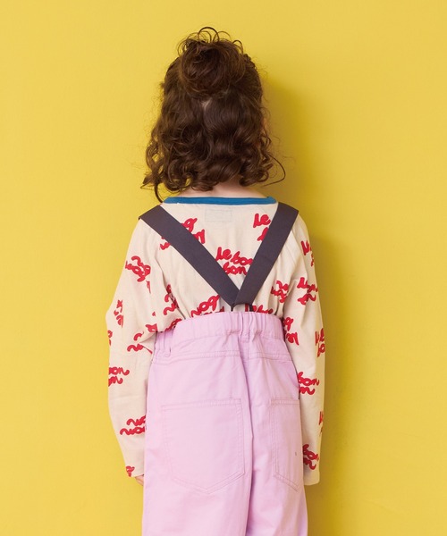 BIG FIELD(ビッグフィールド)の「総柄ラグランロンティー(Tシャツ/カットソー・キッズ・オフホワイト/チャコール/ラベンダー・80/90/95/100/110/120/130/140/150)」の4枚目の写真