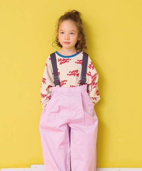 BIG FIELD(ビッグフィールド)の「総柄ラグランロンティー(Tシャツ/カットソー・キッズ・オフホワイト/チャコール/ラベンダー・80/90/95/100/110/120/130/140/150)」の6枚目の写真