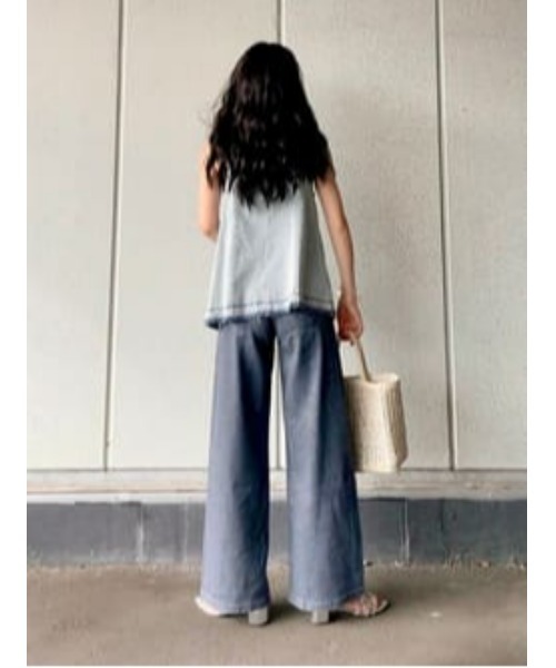 SOMETHING（サムシング）の「SOMETHING(サムシング)【レディース】「LISA」ワイドパンツ（デニムパンツ・レディース・ブラック・L/M/S/XS）」の4枚目の写真