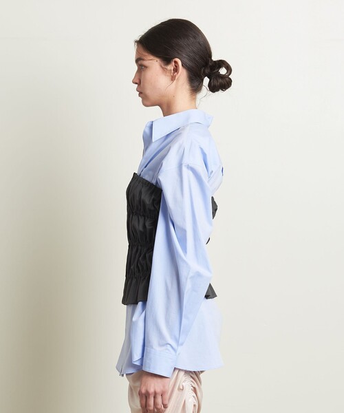 ATTISESSION（アティセッション）の「＜ATTISESSION＞シャーリング チューブトップ（ベスト・レディース・ブラック/ダークグレー・FREE）」の6枚目の写真