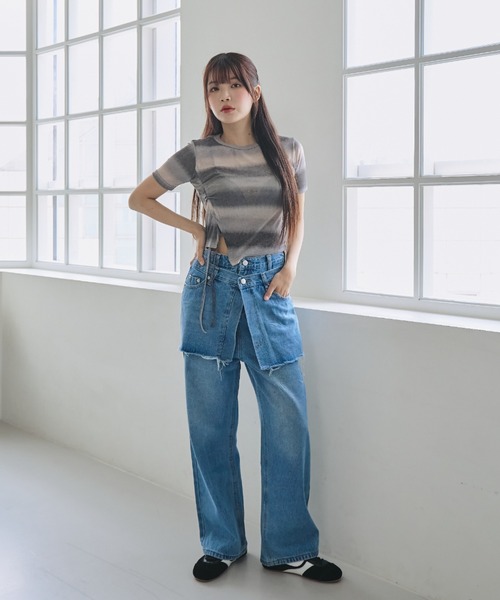 nemne store(ネンネストア)の「《unnome》グラデーションギャザーTシャツ(Tシャツ/カットソー・レディース・カーキ/ブラック/ピンク・フリー)」の15枚目の写真