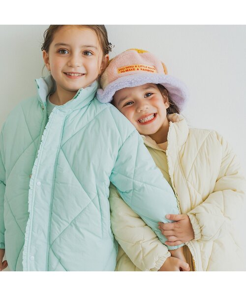 p.premier(ピードットプルミエ)の「マフラーいらずのフリル中綿ジャケット(ダウンジャケット/コート・キッズ・ベビーピンク/アイボリー/サックスブルー・80/90/100/110/120/130/140)」の9枚目の写真