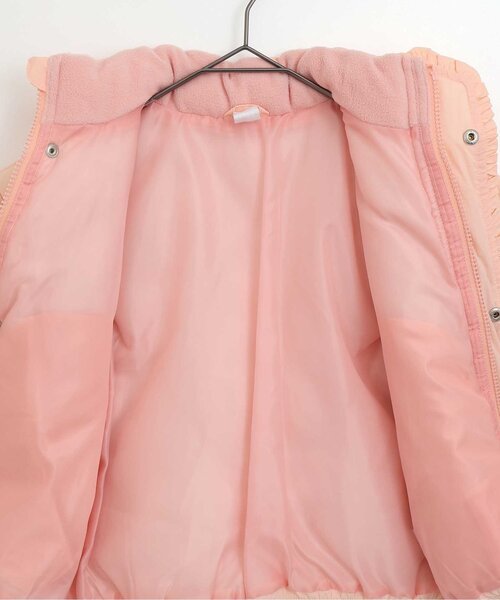 p.premier(ピードットプルミエ)の「マフラーいらずのフリル中綿ジャケット(ダウンジャケット/コート・キッズ・ベビーピンク/アイボリー/サックスブルー・80/90/100/110/120/130/140)」の16枚目の写真