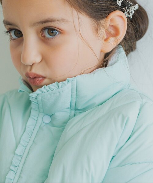 p.premier(ピードットプルミエ)の「マフラーいらずのフリル中綿ジャケット(ダウンジャケット/コート・キッズ・ベビーピンク/アイボリー/サックスブルー・80/90/100/110/120/130/140)」の21枚目の写真