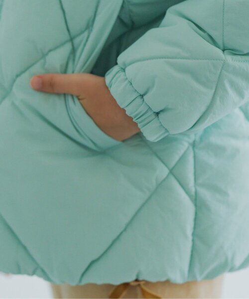 p.premier(ピードットプルミエ)の「マフラーいらずのフリル中綿ジャケット(ダウンジャケット/コート・キッズ・ベビーピンク/アイボリー/サックスブルー・80/90/100/110/120/130/140)」の22枚目の写真