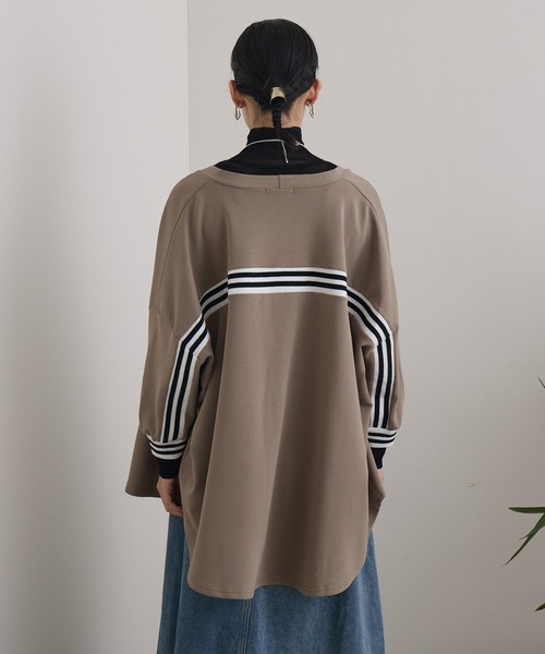 Paradise Picnic（パラダイスピクニック）の「配色ラインカーディガン（カーディガン/ボレロ・レディース・グレイッシュベージュ/ブラック・FREE）」の12枚目の写真