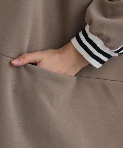 Paradise Picnic（パラダイスピクニック）の「配色ラインカーディガン（カーディガン/ボレロ・レディース・グレイッシュベージュ/ブラック・FREE）」の19枚目の写真