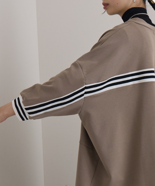 Paradise Picnic（パラダイスピクニック）の「配色ラインカーディガン（カーディガン/ボレロ・レディース・グレイッシュベージュ/ブラック・FREE）」の21枚目の写真