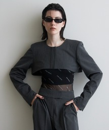 väи ジョゼムーンジャケット JOSEMOON/ジョゼムーン】CARVING WOOLBLEND SHORTJACKET/ショート