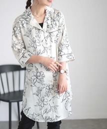花柄シャツチュニック