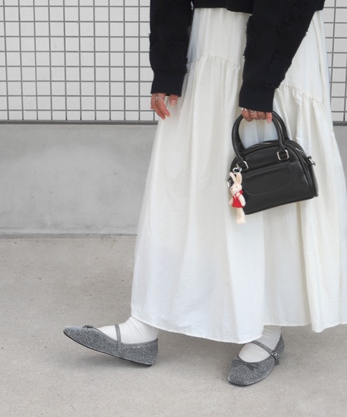 minia（ミニア）の「ストラップバレエシューズ（バレエシューズ・レディース・ブラック/シルバー/ベージュ系/シルバー系・S/M/L）」の6枚目の写真