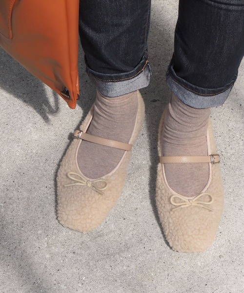 minia（ミニア）の「ストラップバレエシューズ（バレエシューズ・レディース・ブラック/シルバー/ベージュ系/シルバー系・S/M/L）」の5枚目の写真