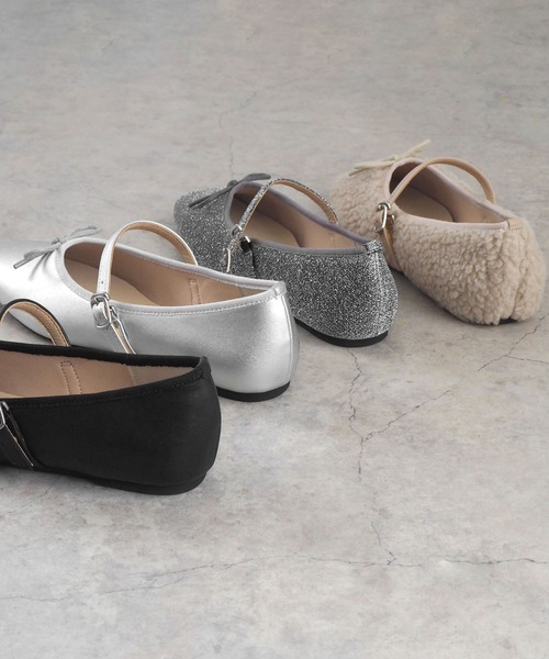 minia（ミニア）の「ストラップバレエシューズ（バレエシューズ・レディース・ブラック/シルバー/ベージュ系/シルバー系・S/M/L）」の9枚目の写真