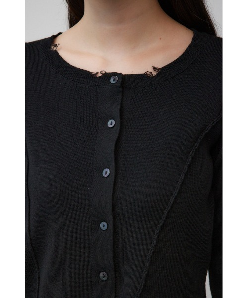 AZUL by moussy(アズールバイマウジー)の「ダメージスイッチングカーディガン(カーディガン/ボレロ・レディース・ブラック/イエロー系その他/杢グレー・FREE)」の10枚目の写真