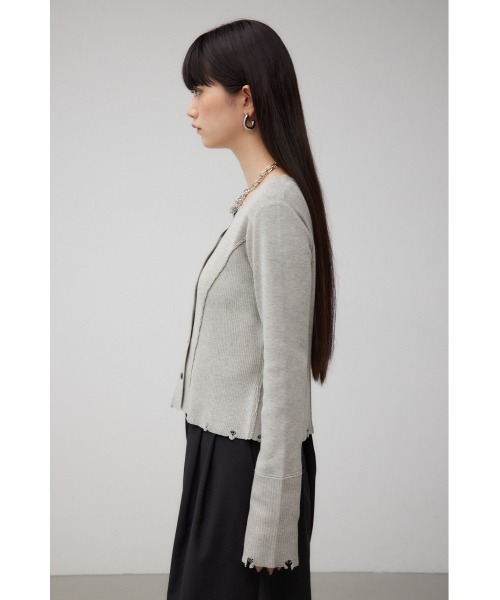 AZUL by moussy(アズールバイマウジー)の「ダメージスイッチングカーディガン(カーディガン/ボレロ・レディース・ブラック/イエロー系その他/杢グレー・FREE)」の19枚目の写真