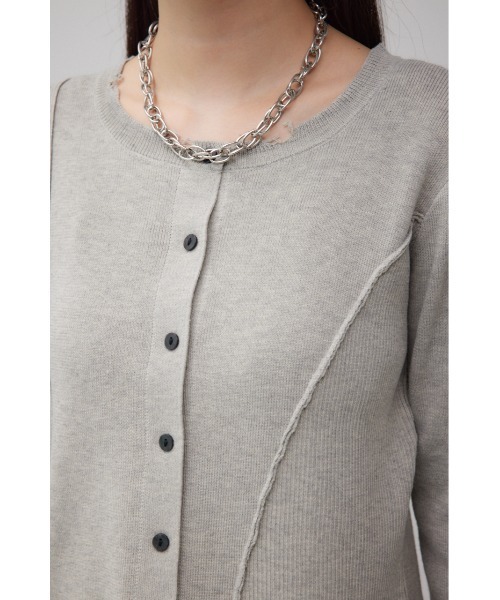 AZUL by moussy(アズールバイマウジー)の「ダメージスイッチングカーディガン(カーディガン/ボレロ・レディース・ブラック/イエロー系その他/杢グレー・FREE)」の21枚目の写真