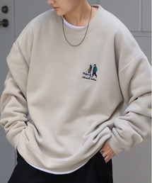 ビッグシルエット ワンポイント刺繍ロゴ おじ / デイリーウォーキング / 8ボール プルオーバー クルーネック スウェット カットソー ユニセックス