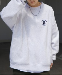 ILL'S | ビッグシルエット ワンポイント刺繍ロゴ おじ / デイリーウォーキング / 8ボール プルオーバー クルーネック スウェット カットソー ユニセックス【ILL’S】(スウェット)
