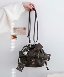 WEGO | WEGO/【24年秋冬新作】チャーム付きハトメリボンショルダー(ショルダーバッグ)