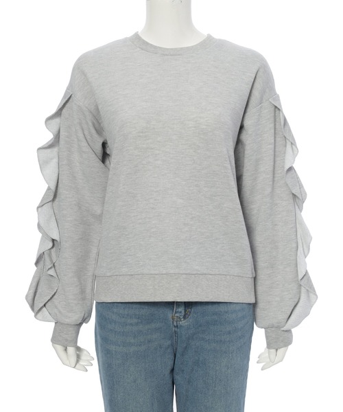 Edit Sheen(エディットシーン)の「袖フリルプルオーバー(Tシャツ/カットソー・レディース・グレー/グレイッシュベージュ/ブラック・M)」の19枚目の写真