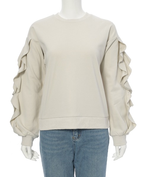 Edit Sheen(エディットシーン)の「袖フリルプルオーバー(Tシャツ/カットソー・レディース・グレー/グレイッシュベージュ/ブラック・M)」の21枚目の写真