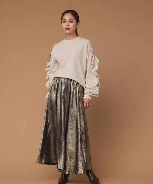 Edit Sheen(エディットシーン)の「袖フリルプルオーバー(Tシャツ/カットソー・レディース・グレー/グレイッシュベージュ/ブラック・M)」の16枚目の写真