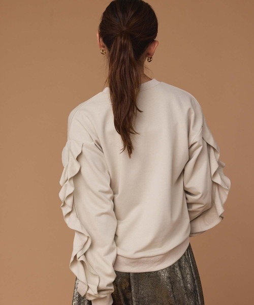 Edit Sheen(エディットシーン)の「袖フリルプルオーバー(Tシャツ/カットソー・レディース・グレー/グレイッシュベージュ/ブラック・M)」の15枚目の写真