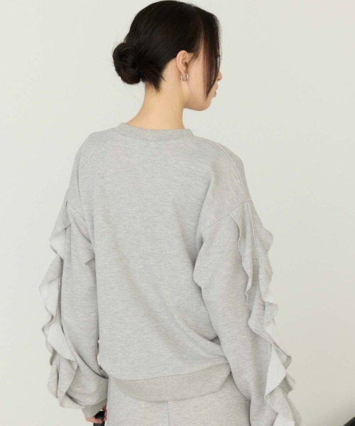 Edit Sheen(エディットシーン)の「袖フリルプルオーバー(Tシャツ/カットソー・レディース・グレー/グレイッシュベージュ/ブラック・M)」の10枚目の写真
